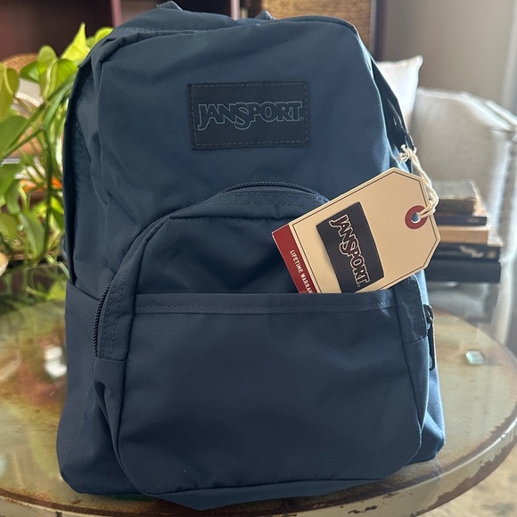 JanSport mono half Pint Classic dark denim mini Backpack 625 Cubic Inches travel - Picture 1 of 12
